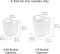 IRIS USA Laundry Basket Durable and Flexible, Portable Round Bin with Ventilation Holes for Closet Dorm, White
